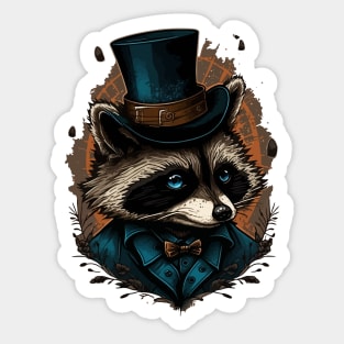 Raccoon Top Hat Sticker